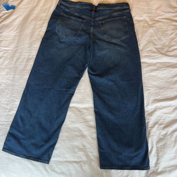 Old Navy Mid-Rise The Slouchy Wide Leg Jeans Women’s Relaxed Size 16 - Picture 4 of 11